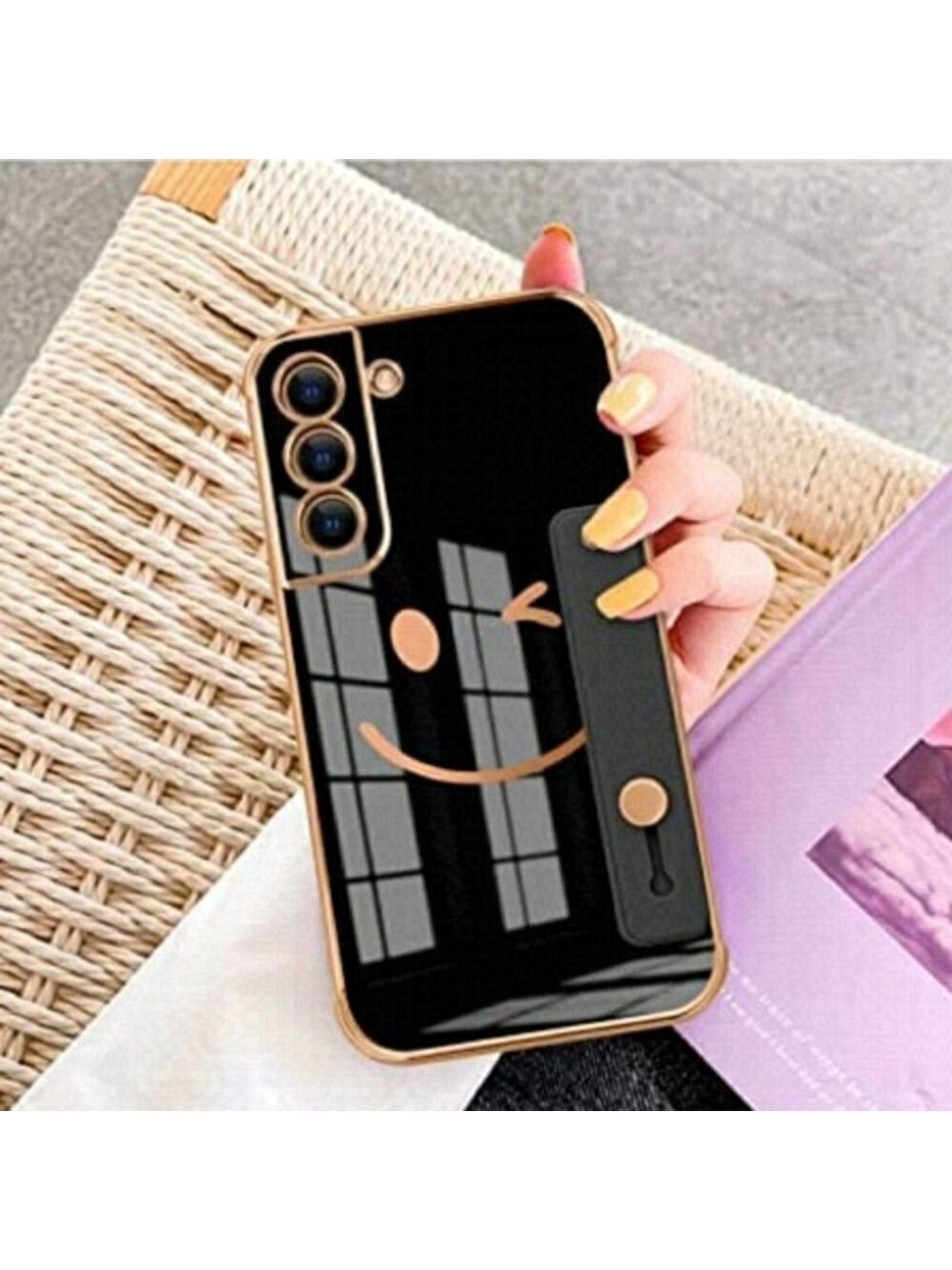 Samsung galaxy S22 plus 2022 phone case  smiley face color black rose gold